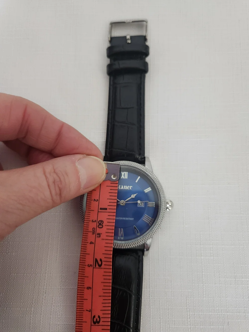 Stauer Urban Blue Men’s Blue Dial & Black Leather Strap Watch. 43mm.